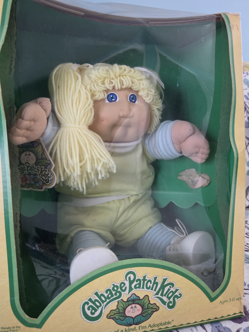 Vintage 1983 Cabbage Patch Kids Girl Blonde Hair Blue Eyes, Adoption Papers, NIB
